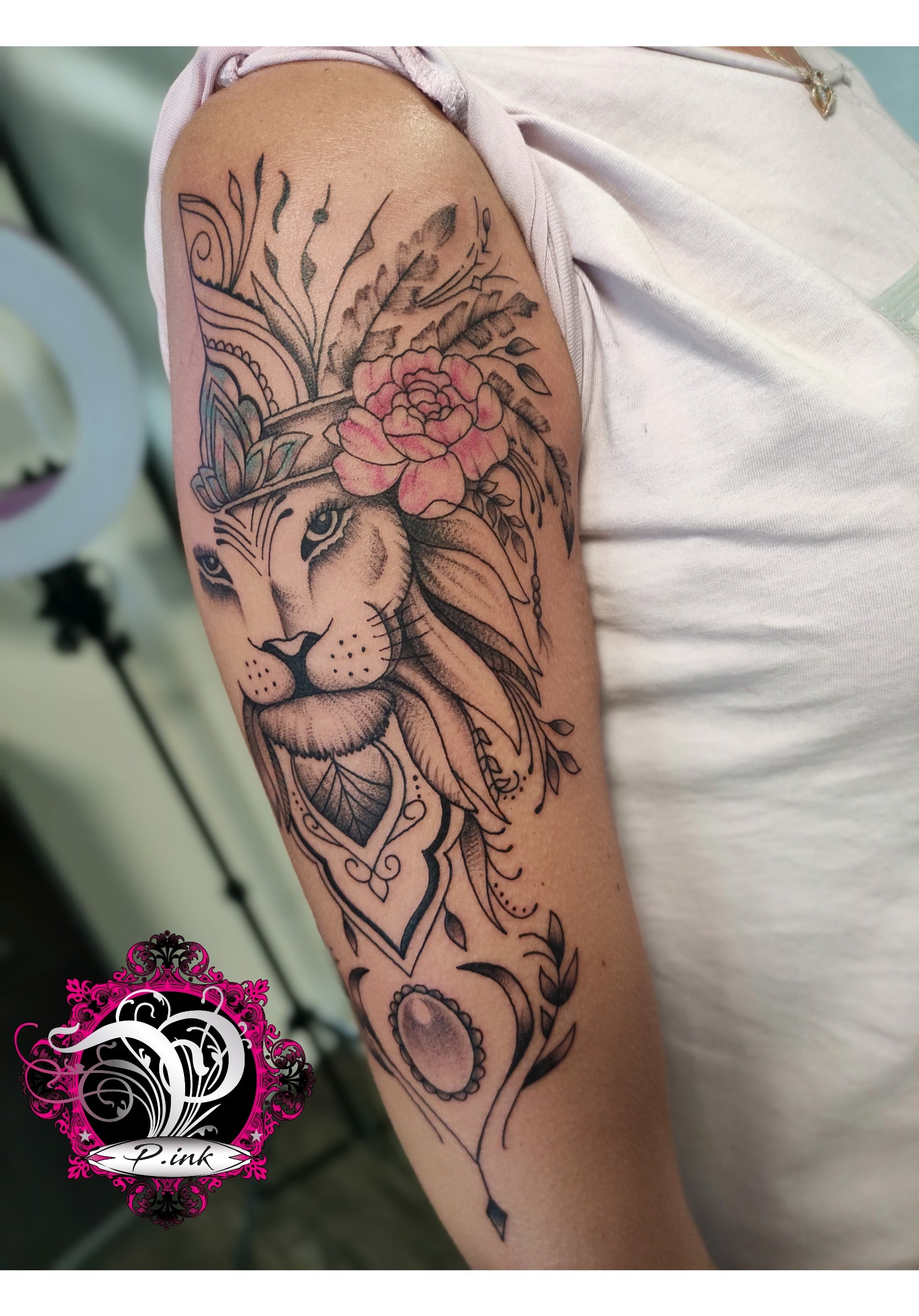 Mandala Löwen Tattoo